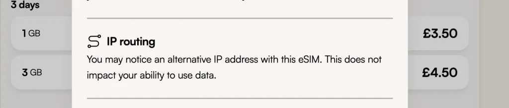 Airalo site showing a roaming-based eSIM